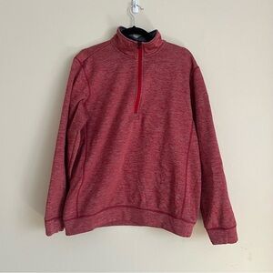 Adidas Men’s Quarter Zip Sweatshirt • Heather Red